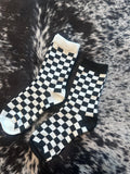 Stretchy Crew Socks (1 white trim, 1 black trim)